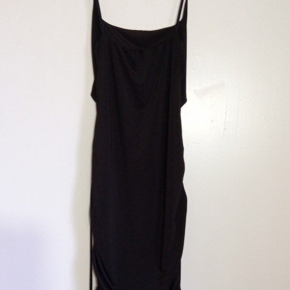 Windsor black ruched bodycon mini dress with cut out back and tie - Picture 7 of 11